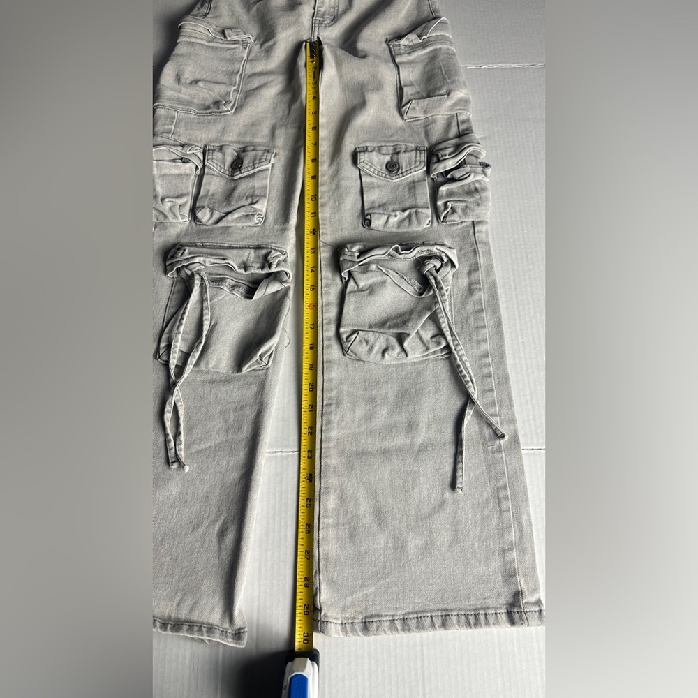 VIP Jeans Cargo Pants 26 Strap‎ Utility Wide Leg Skater Rave Y2K - Picture 5 of 8